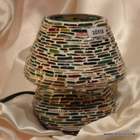 Multicolor Bangle Mosaic Shape Glass Table Lamp