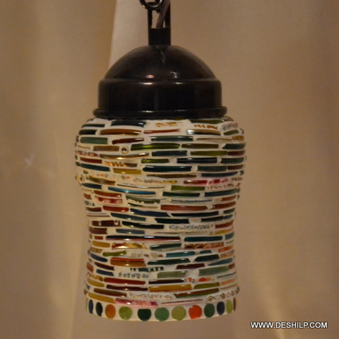 Multicolor Mosaic Bangle Design Glass Wall Hanging