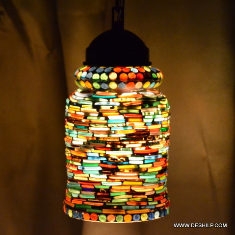 मल्टीकलर डेकोरेशन मोज़ेक वॉल हैंगिंग लैंप