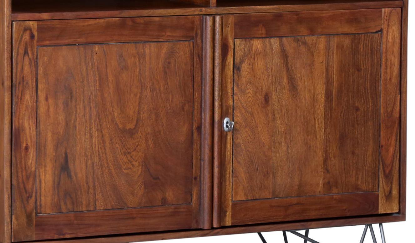 Premium Acacia Two Door Bar Cabinet