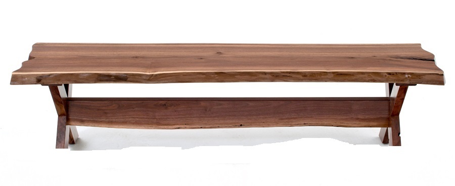 Live Edge Bench - Solid Black Walnut, 183x46-51x46 Cm | Durable, Easy To Clean, Eco-friendly, Custom Sizes Available