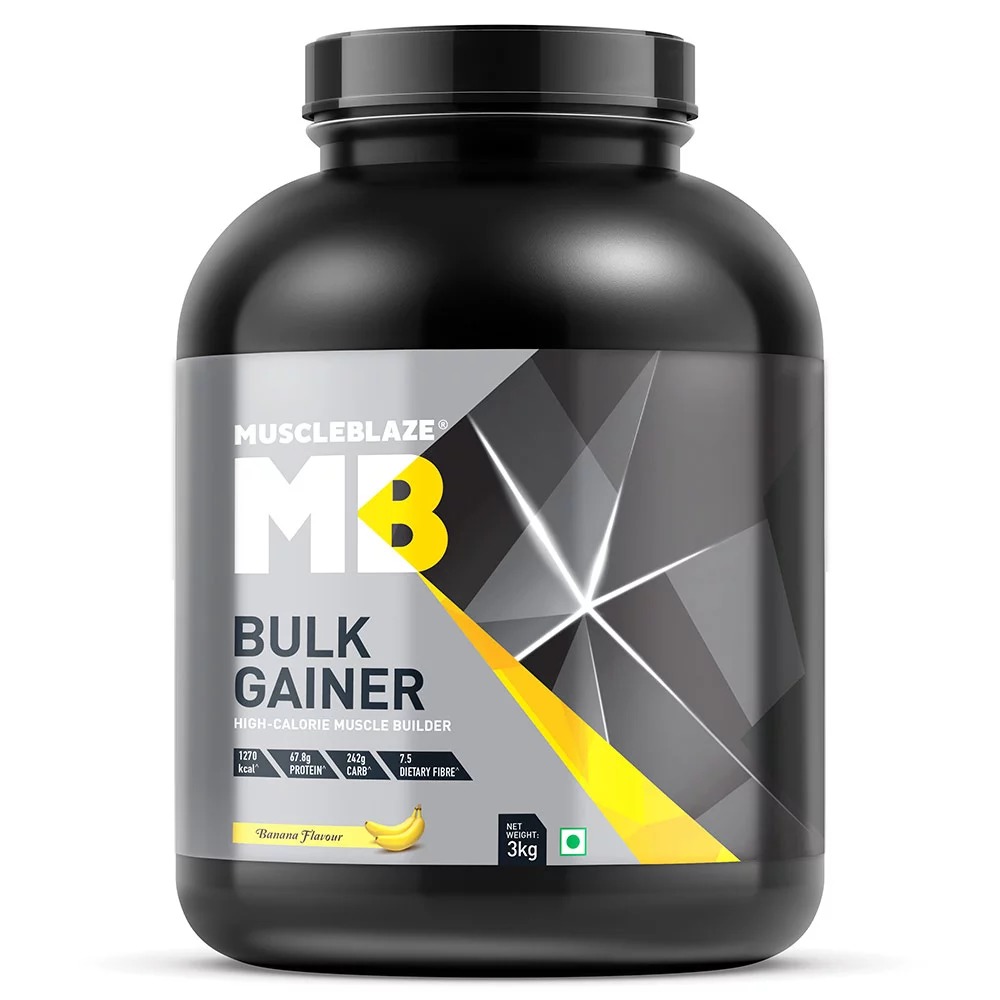 Muscleblaze Bulk Gainer With Creatine, 6.6 Lb(3kg) Banana Ingredients: Maltodextrin