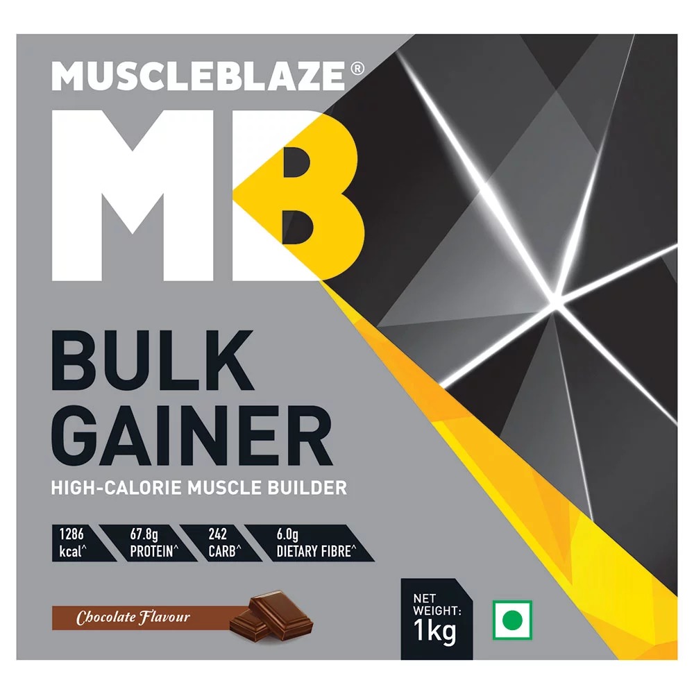 Muscleblaze Bulk Gainer - 2.2 Lb, High-calorie Chocolate Protein Powder With Digezyme And 27 Vitamins & Minerals For Muscle Growth And Recovery
