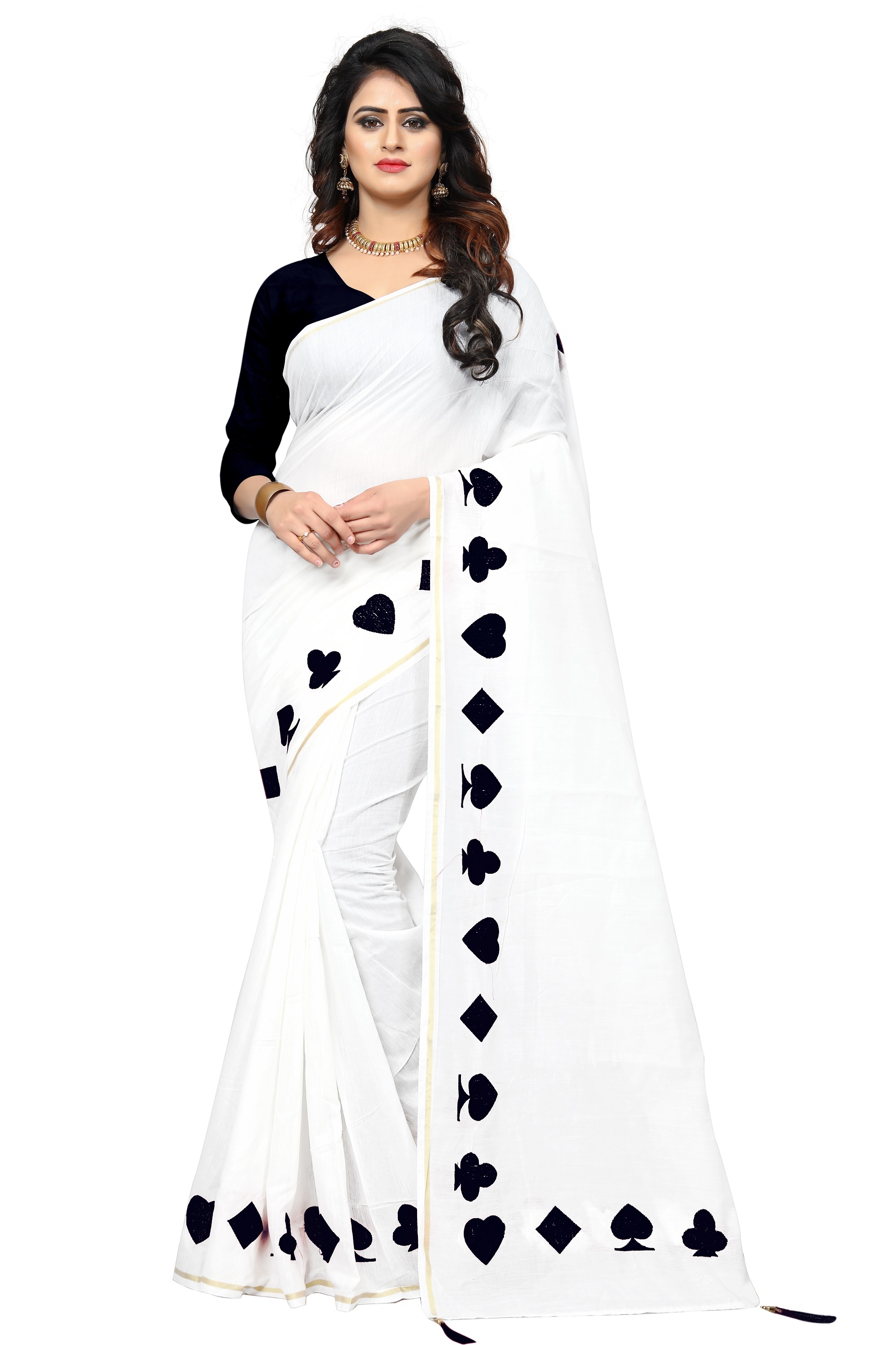 Women's Cotton Sarees - Cotton Silk, 5.5 Mtr Length, Multicolor | Embroidered Pattern, Thread Work, Suitable For All Seasons