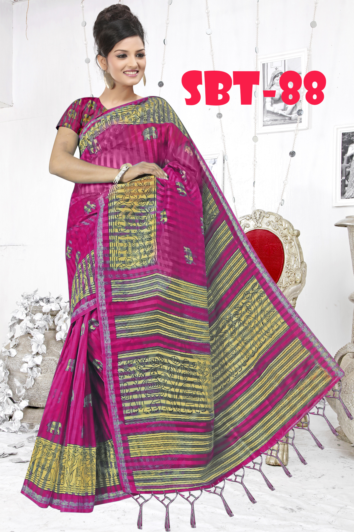 Ladies Casual Wear Printed Saree - 5.5 Mtr Length, 0.8 Mtr Blouse | Multicolor Silk Fabric, Suitable For All Seasons, Elegant Design