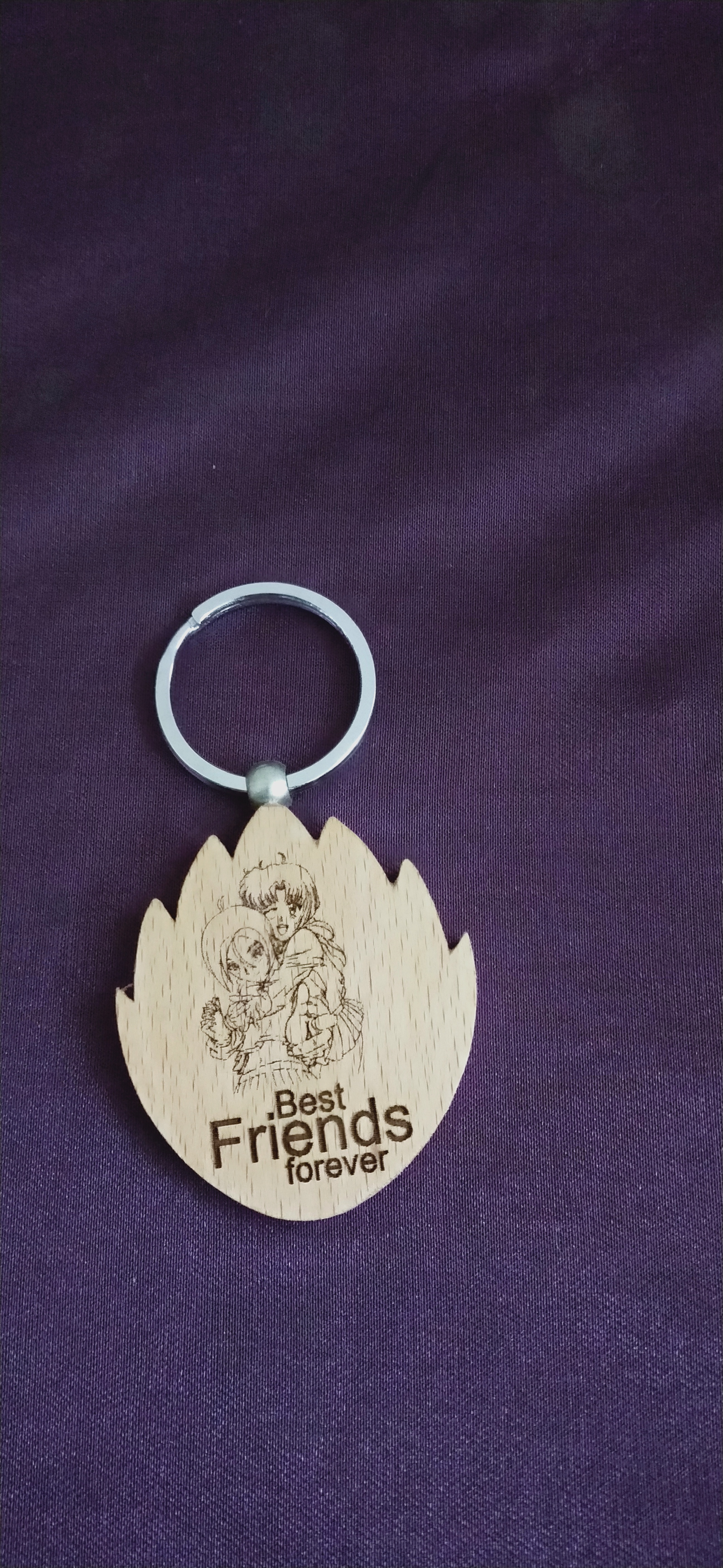 Key Chain - Wood & Metal, 2-4 Cm Size, Beige Color | Split Ring Fastener, Varied Shapes For Carrying Keys & Adding Personality