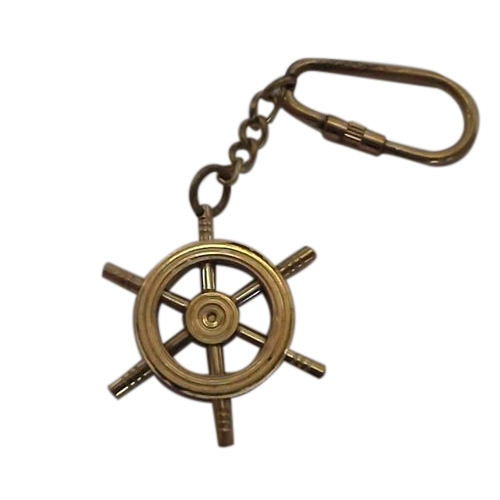 Golden Nautical Perpetual Calendar Brass Keychain