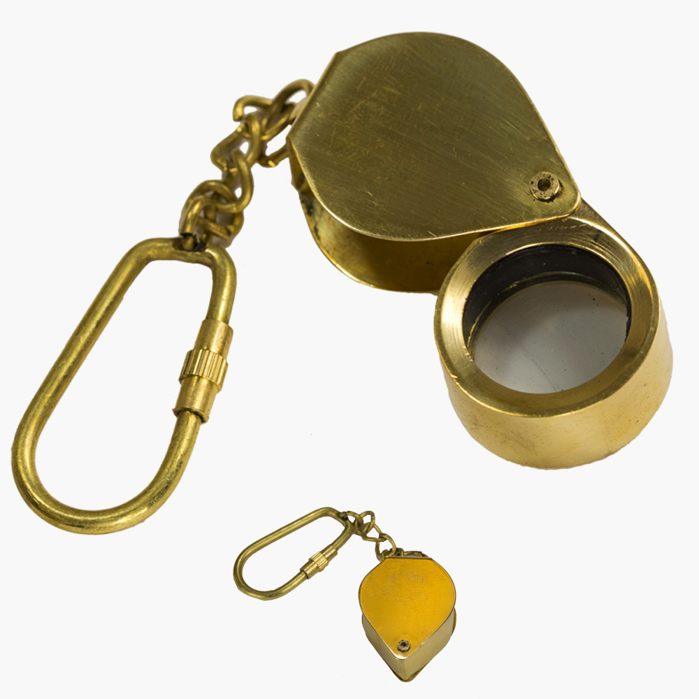 Golden Nautical Perpetual Calendar Brass Keychain