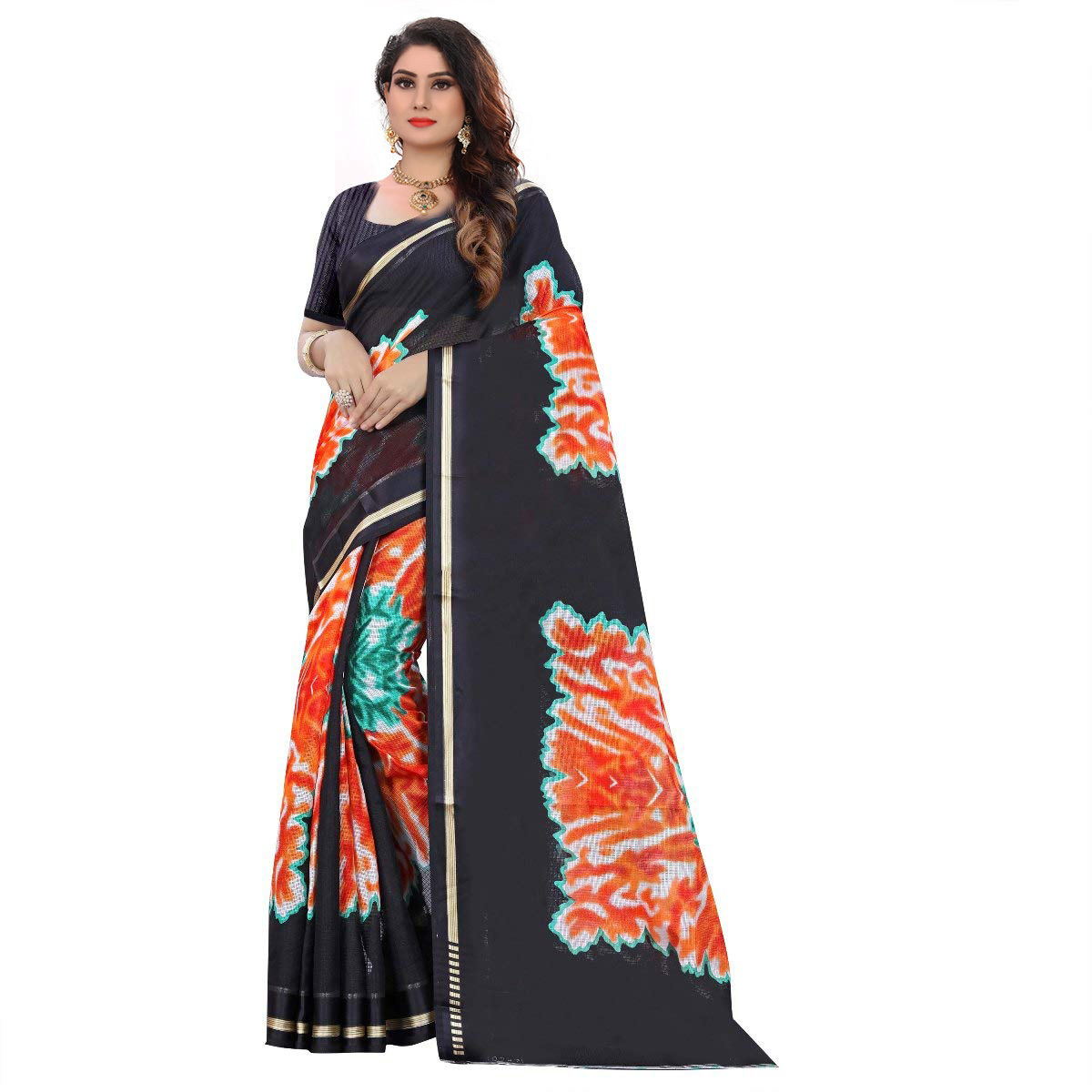 Bandhani Style Printed Saree - Tapadiya Checks, Length: 5.5 Mtr, Blouse Length: 0.8 Mtr, Multicolor, Suitable For All Seasons