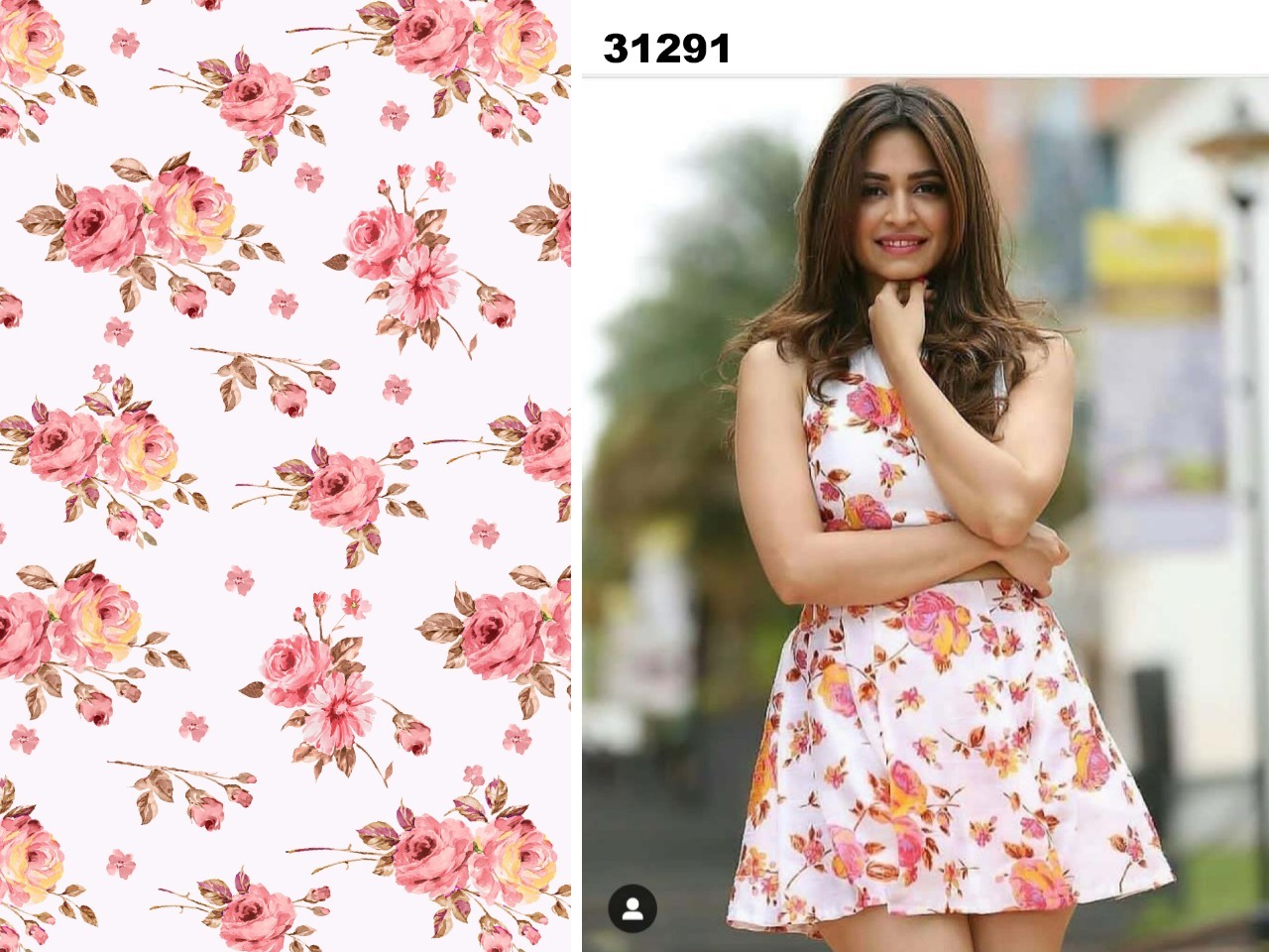 Chinnon Printed Fabric - 44 Inch Width, Sheer & Crinkled Material | Cool, Quick Dry, Stain Resistant, Washable, Bright Texture, Elegant Design