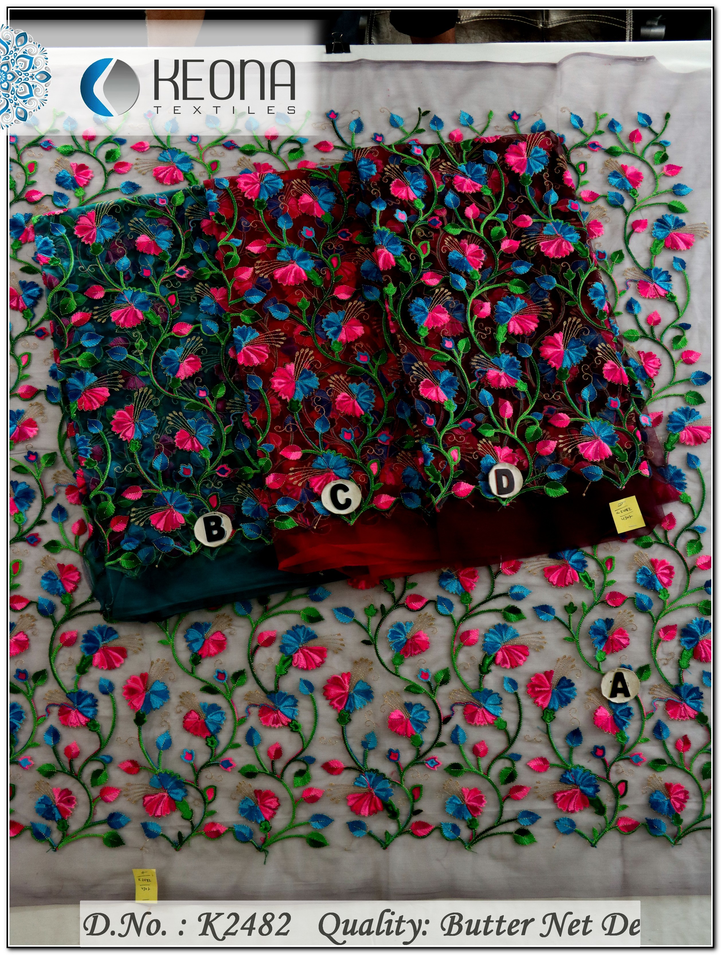 Thread Work Emroidery Fabric