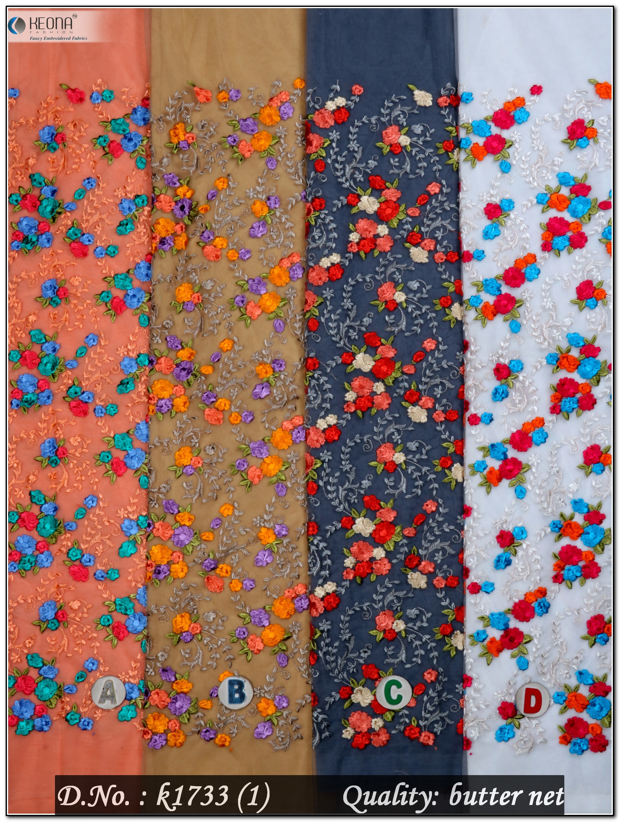 Thread Work Emroidery Fabric