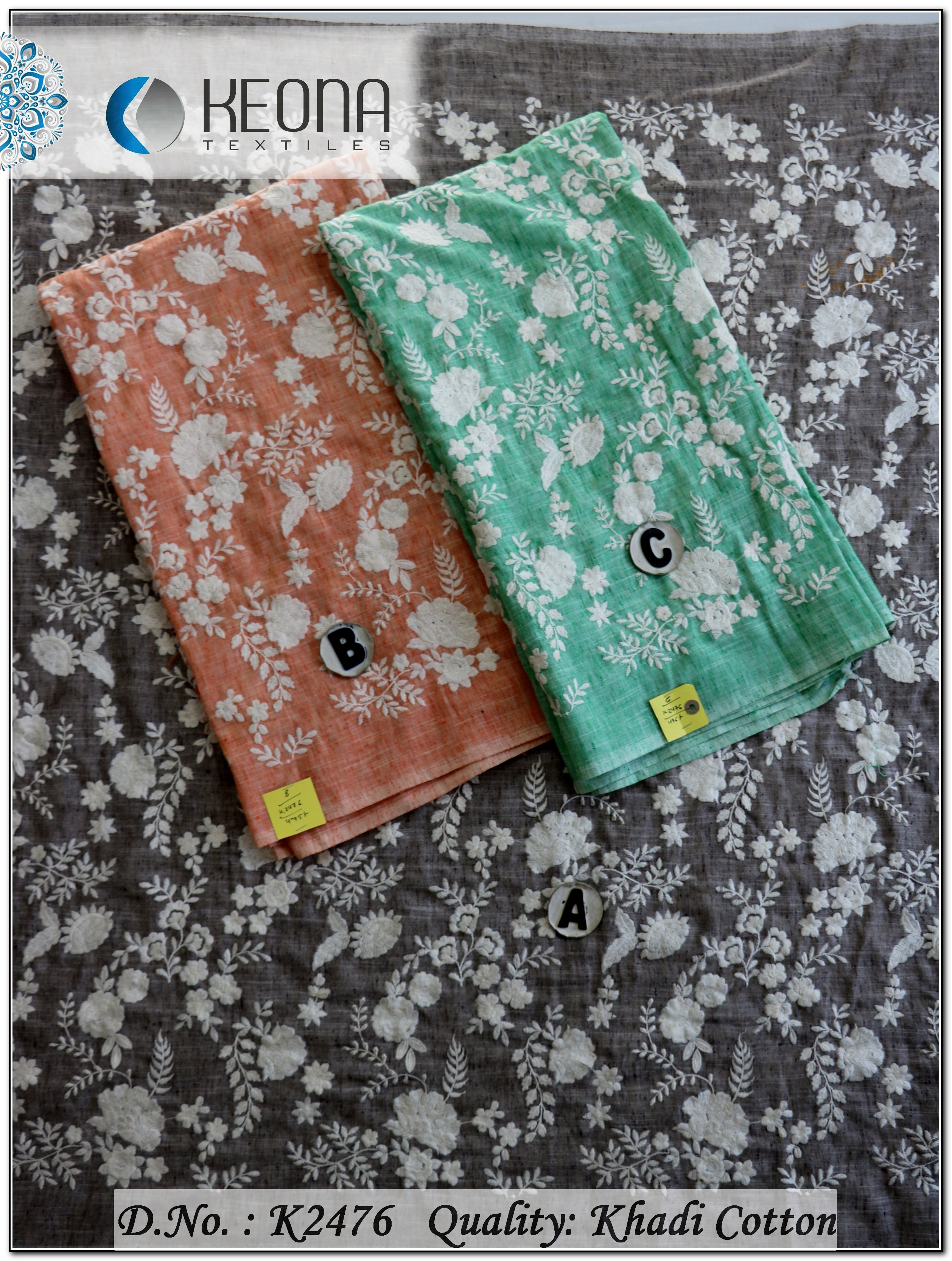 Thread Work Emroidery Fabric