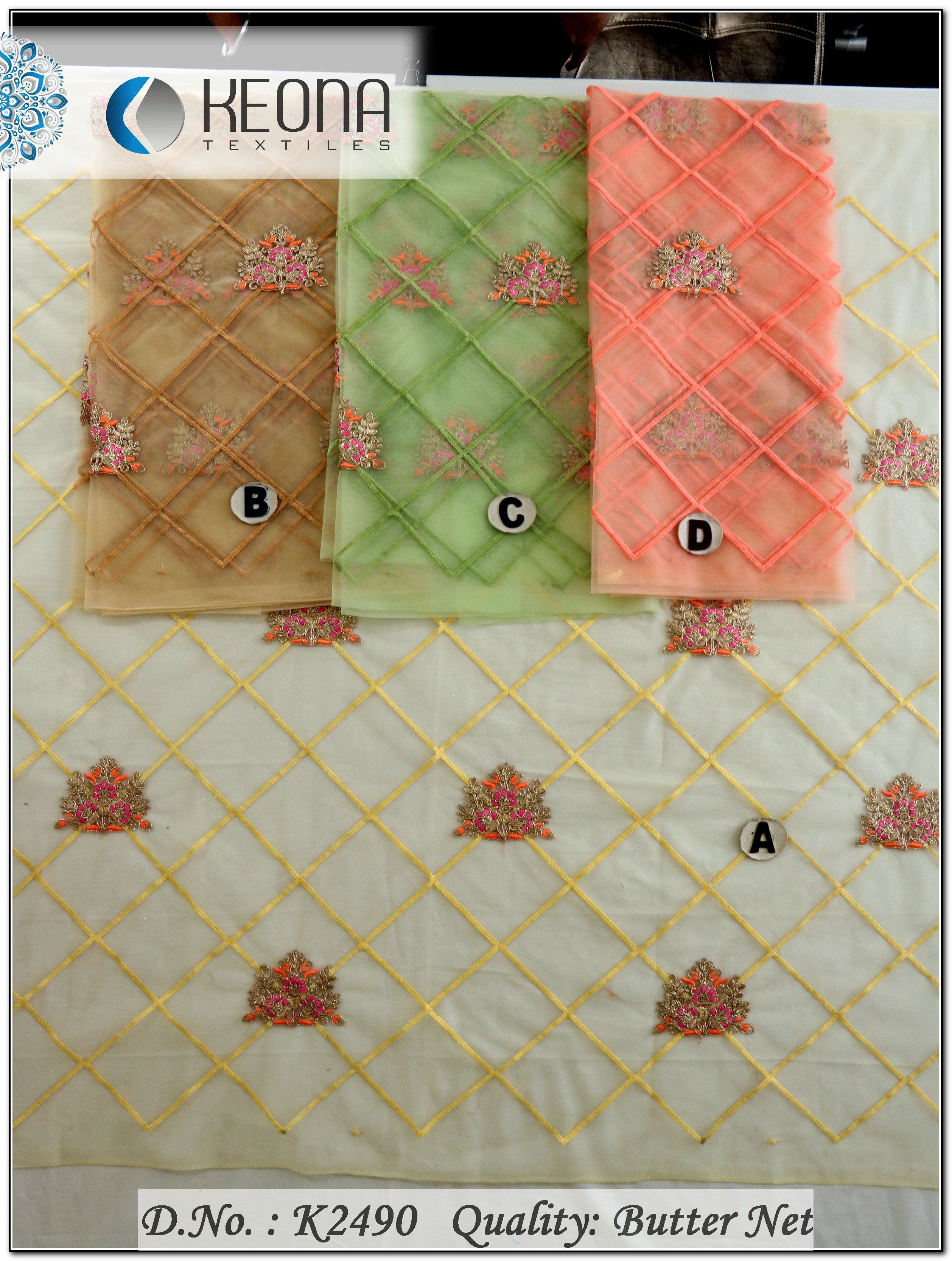 Butta Work Embroidery Fabric