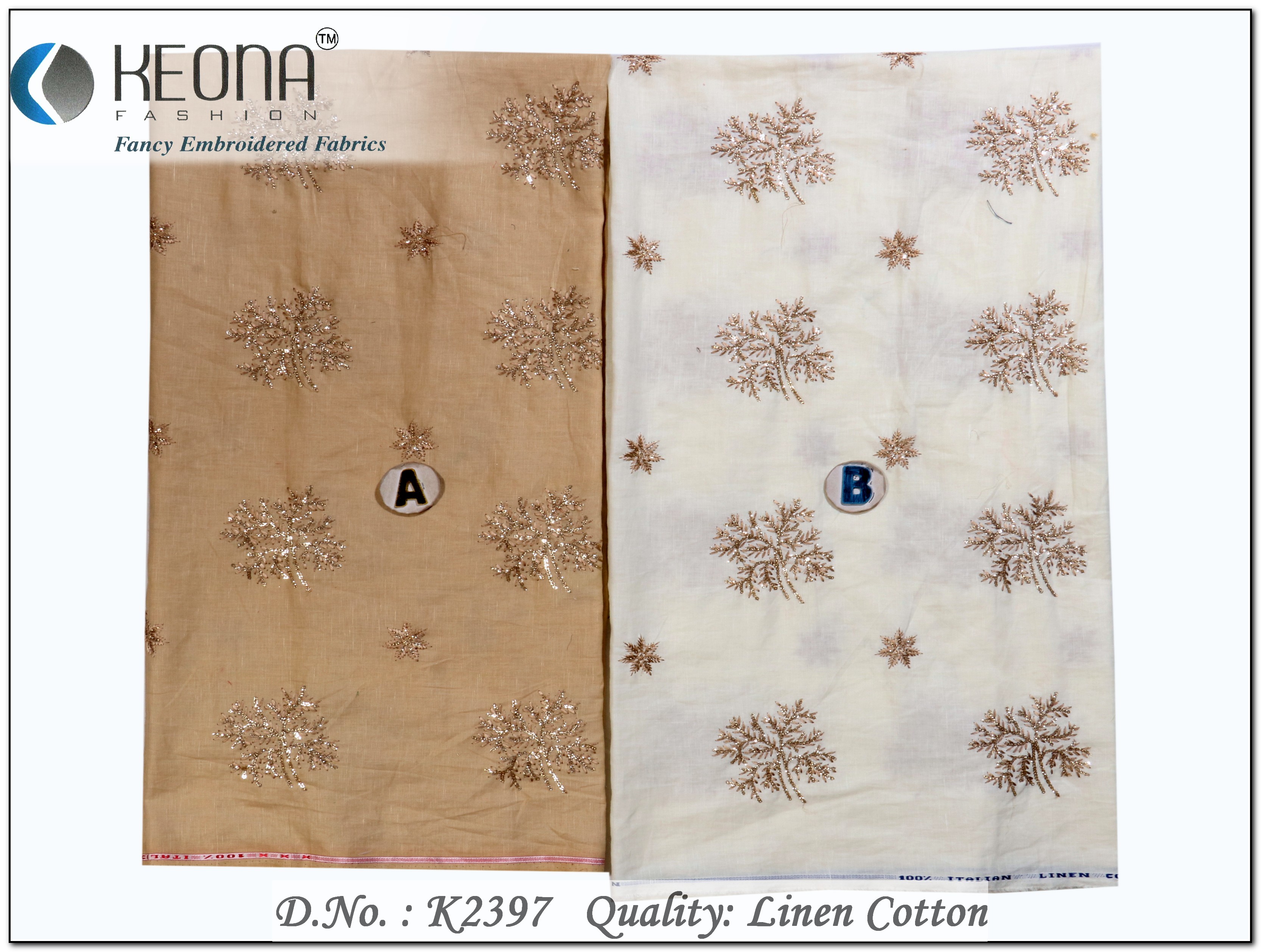 Butta Work Embroidery Fabric