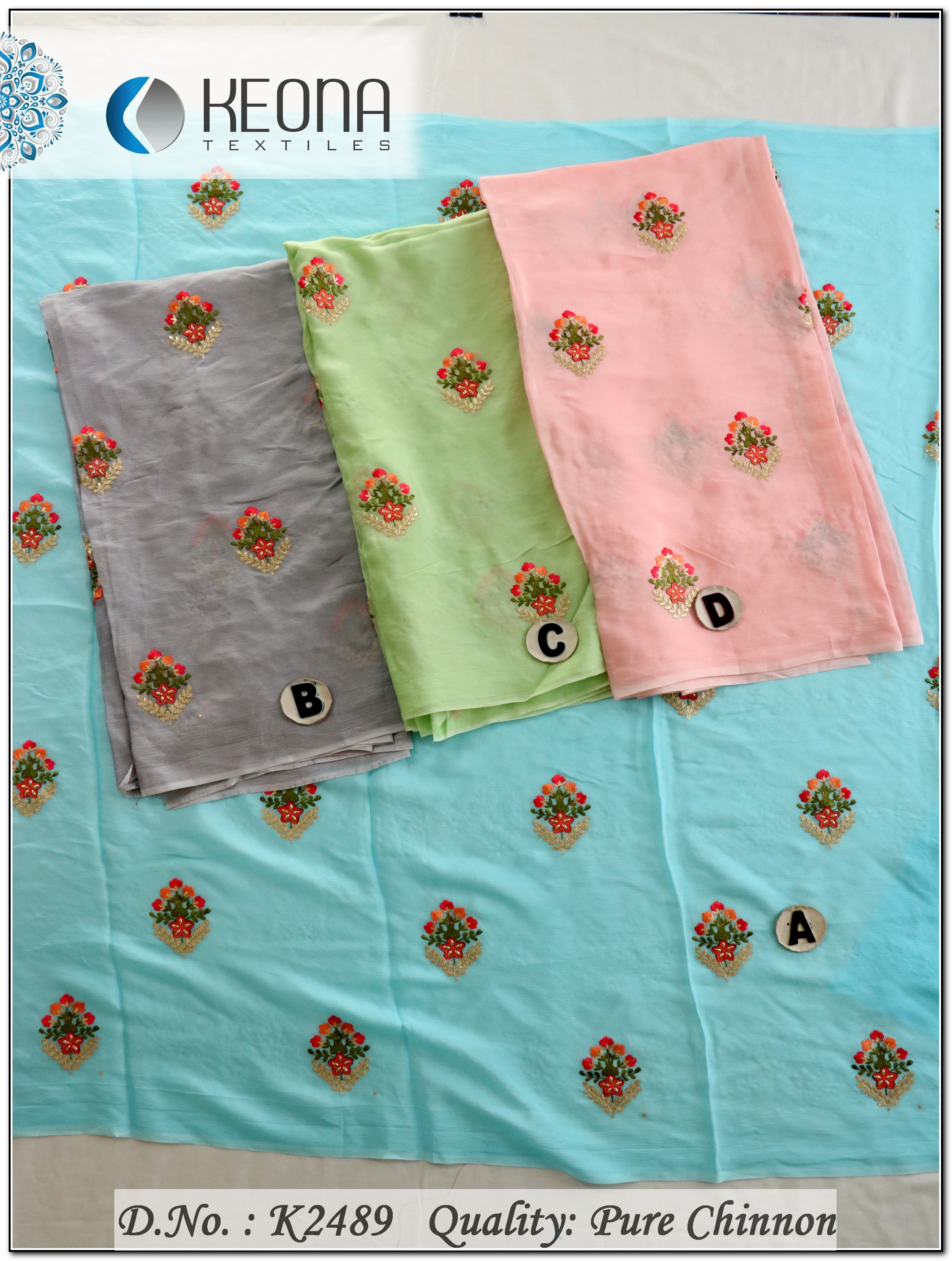 Butta Work Embroidery Fabric