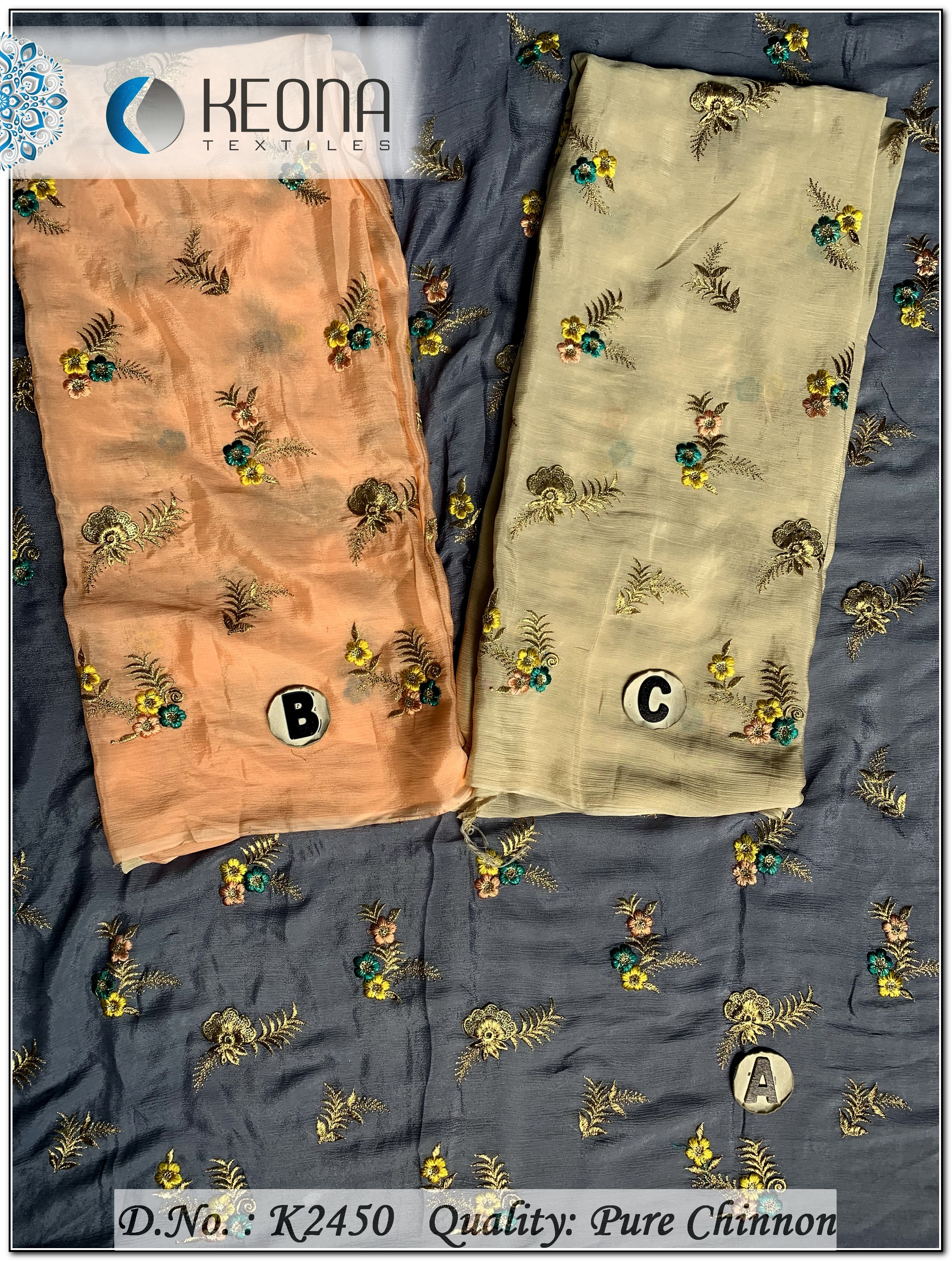 Butta Work Embroidery Fabric