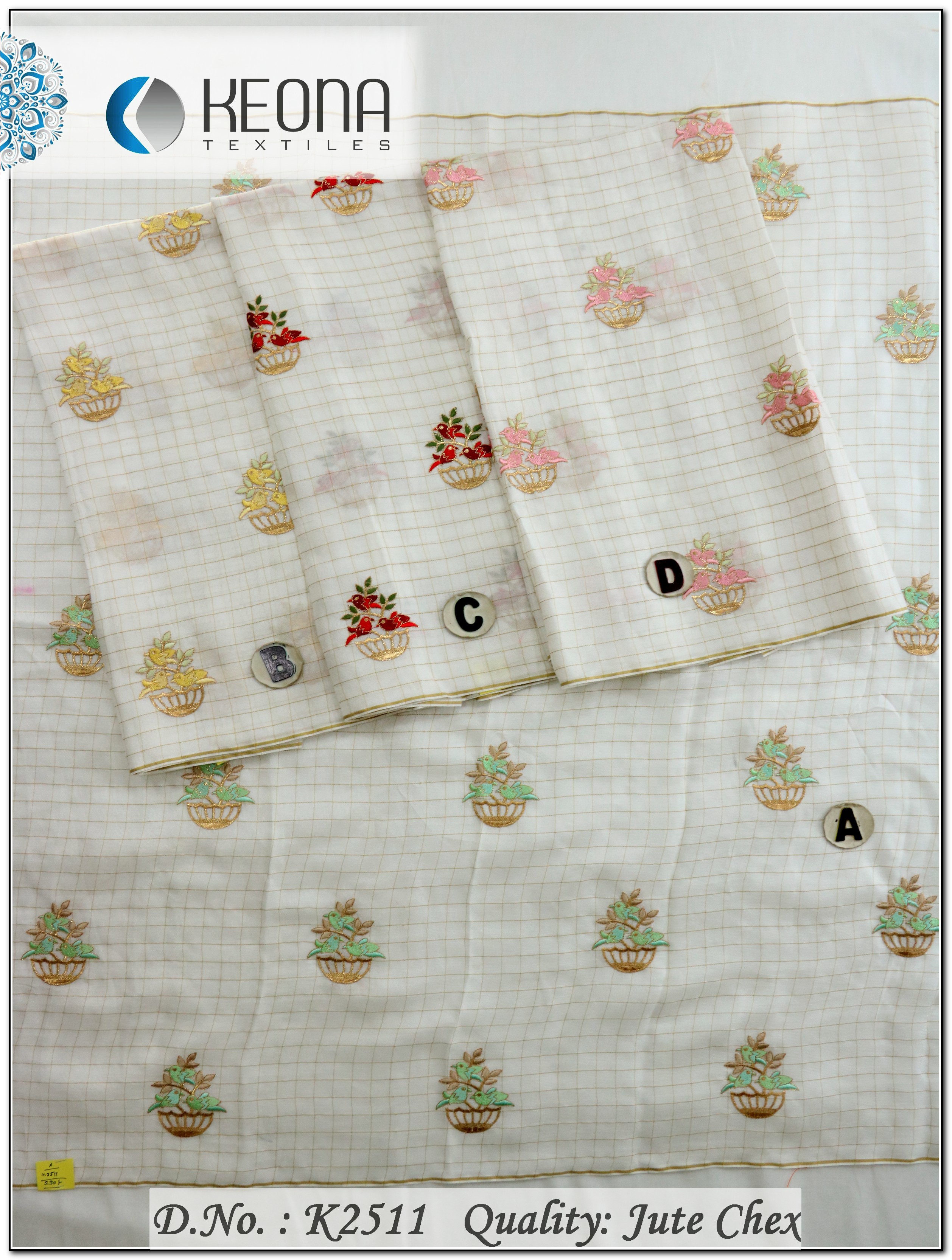 Butta Work Embroidery Fabric