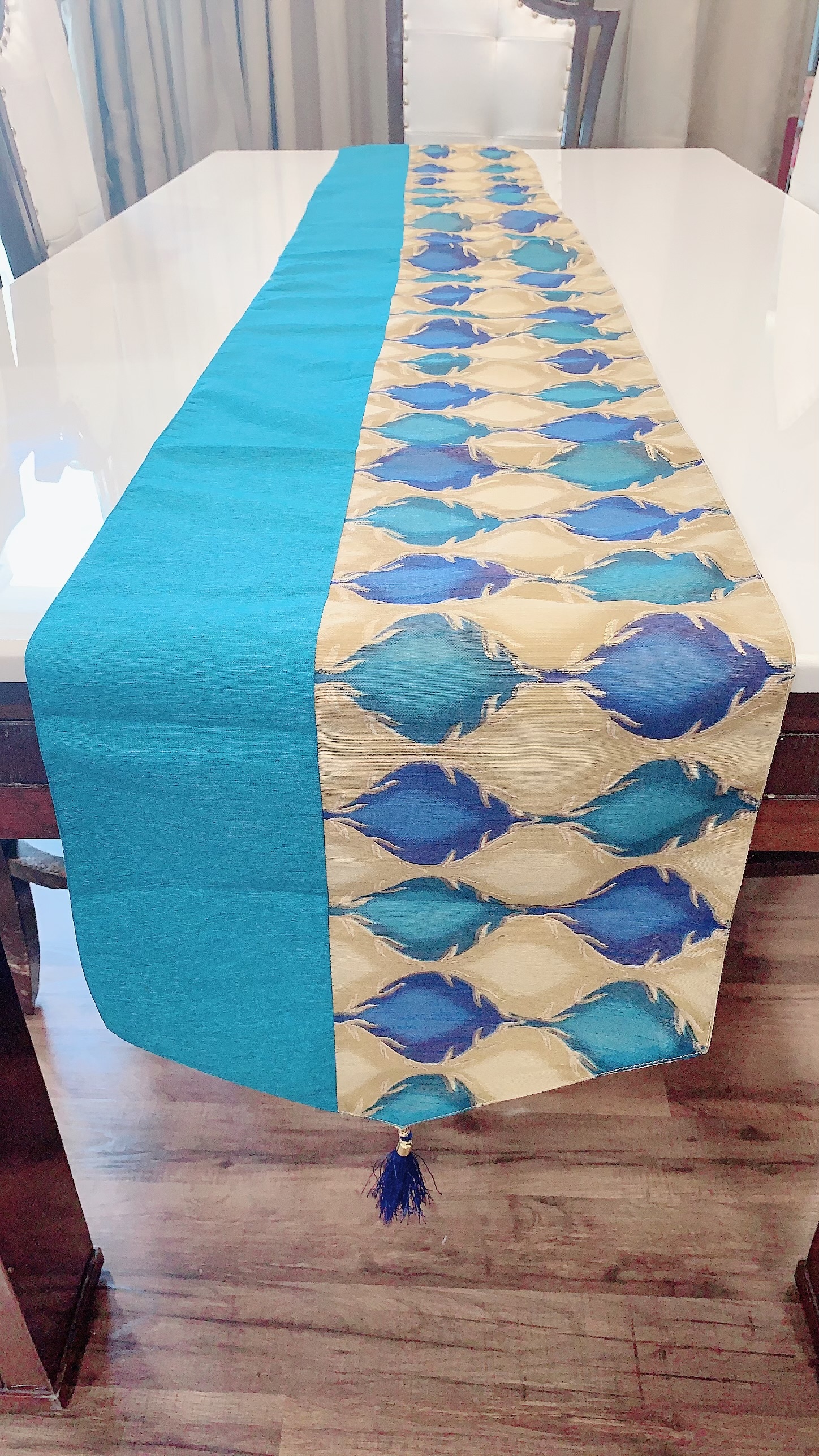 Cotton Table Runner - 25x21, 30x23, 35x25 Inch | Multicolor Printed Design, Elegant Jacquard Style For Banquets, Home, Outdoor, And Weddings