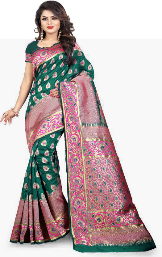 Multicolor Women's Jacquard Work Silk Saree