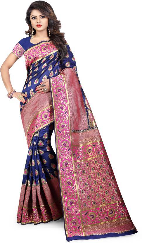Multicolor Women's Jacquard Work Silk Saree