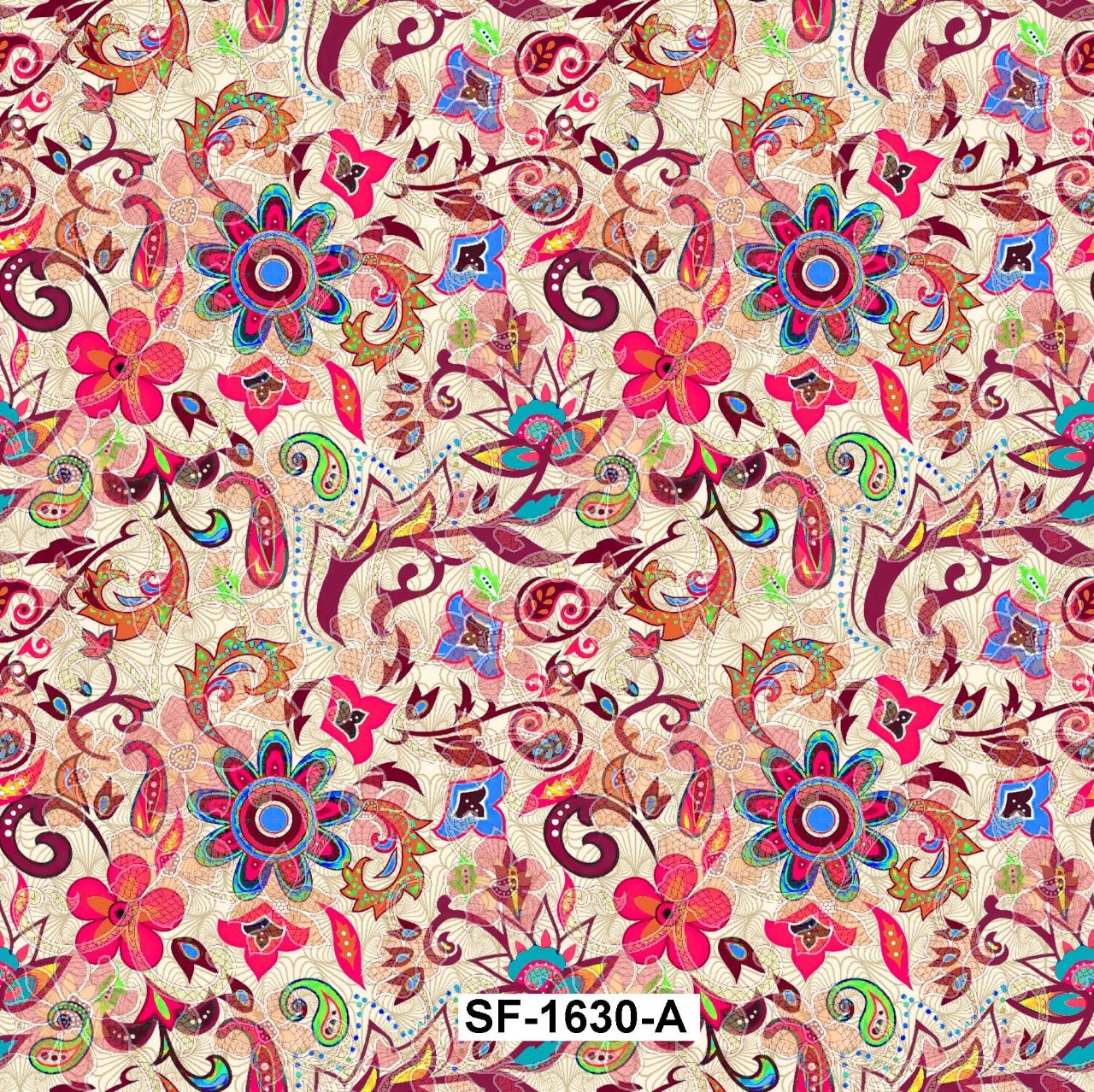 Paisley Printed Fabric - Polyester, 44 Inch Width | Bright Printed Pattern, Cool, Flame Retardant, Heat-insulation, Quick Dry, Smooth, Washable