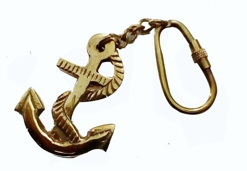 Metal Solid Brass Anchor Key Chain