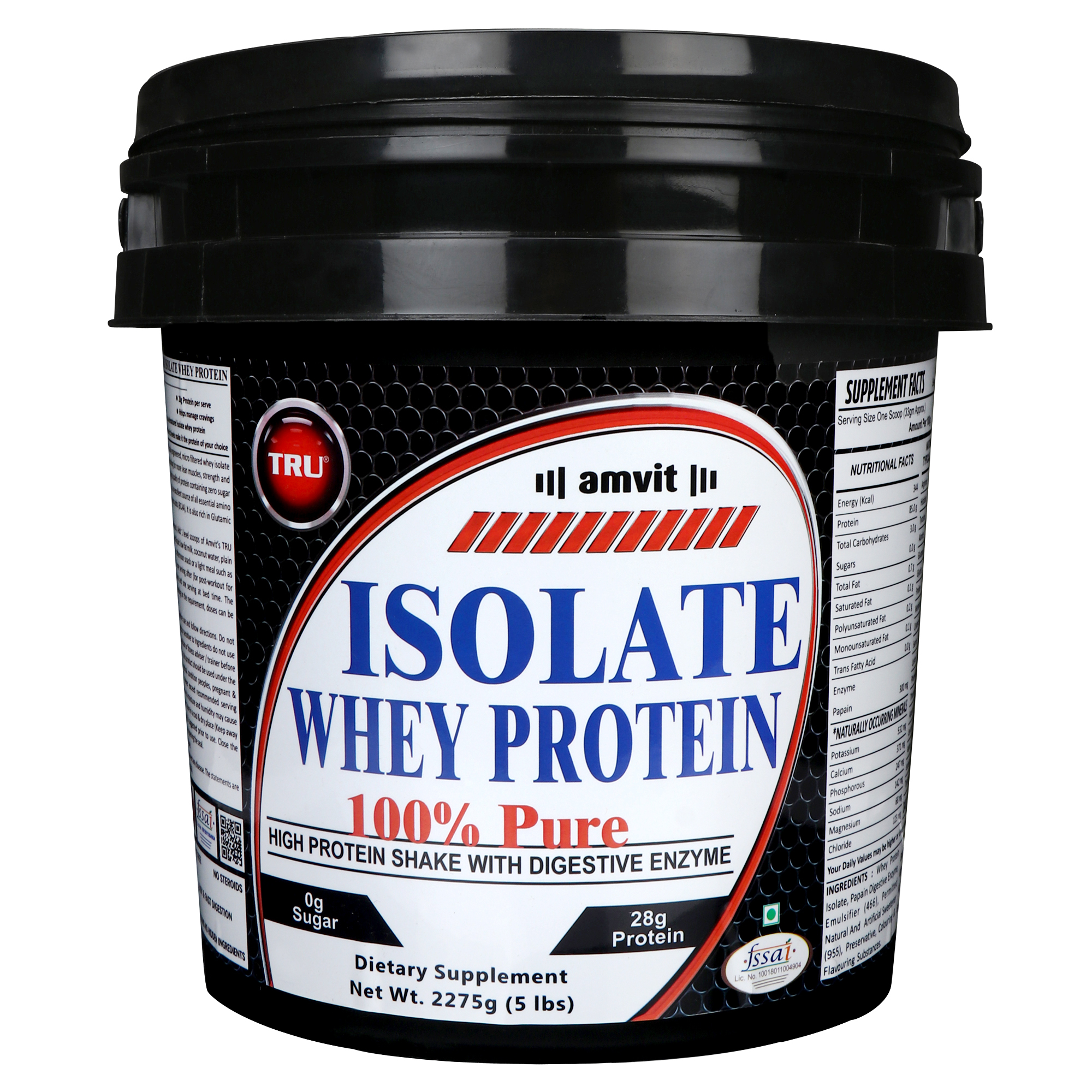 Tru Isolate Whey Protein - 100% Pure Powder, 28g Protein Per 33g Serving | 15 Month Shelf Life, Zero Sugar, Gluten Free, Supports Muscle Recovery