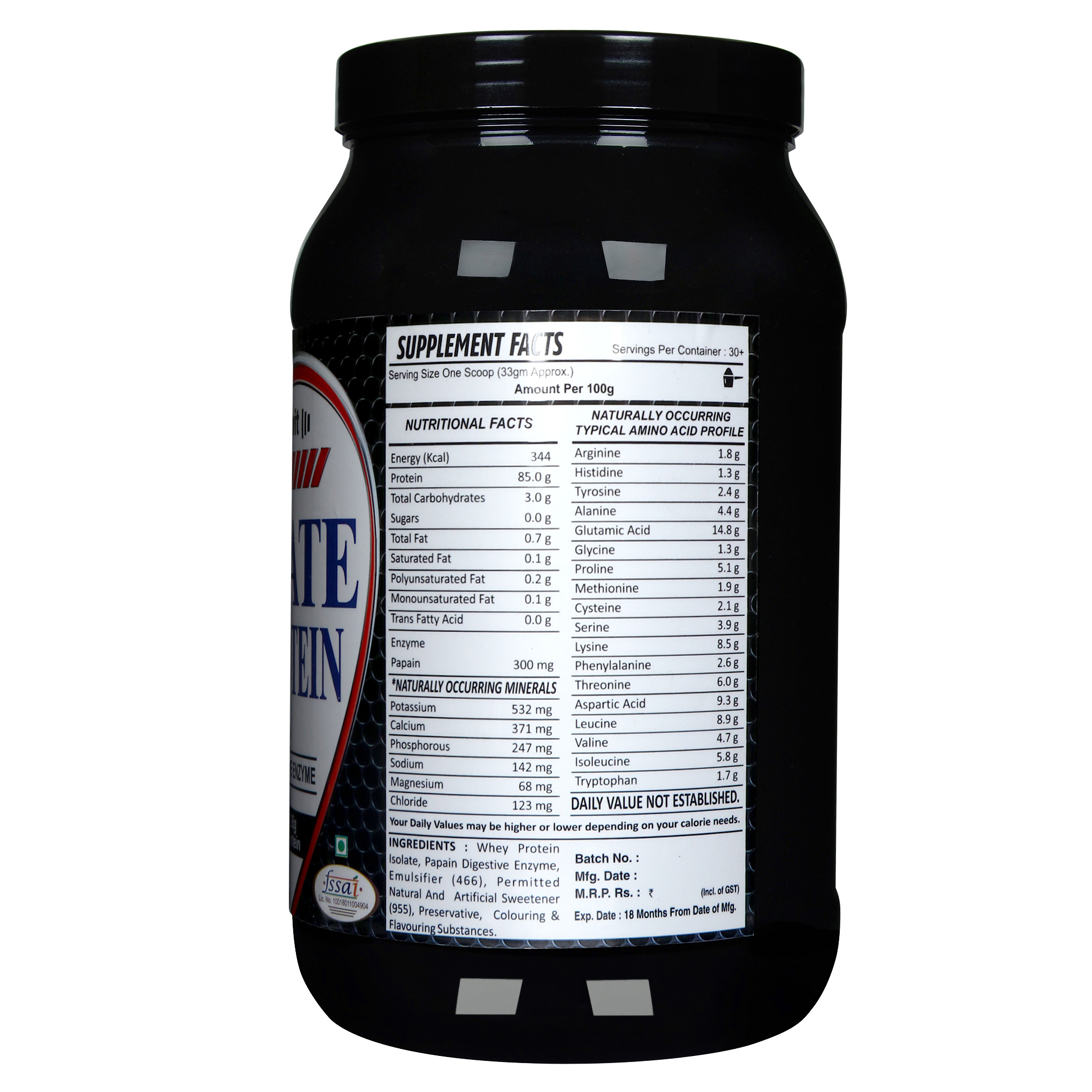 Tru Isolate Whey Protein - 100% Pure Powder, 28g Protein Per 33g Serving | 15 Month Shelf Life, Zero Sugar, Gluten Free, Supports Muscle Recovery