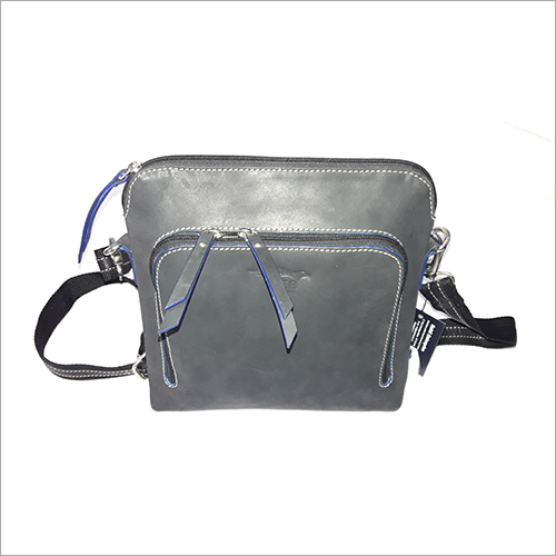 Black Pure Leather Sling Bags