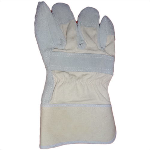 White Men Full Grain Leather Glove