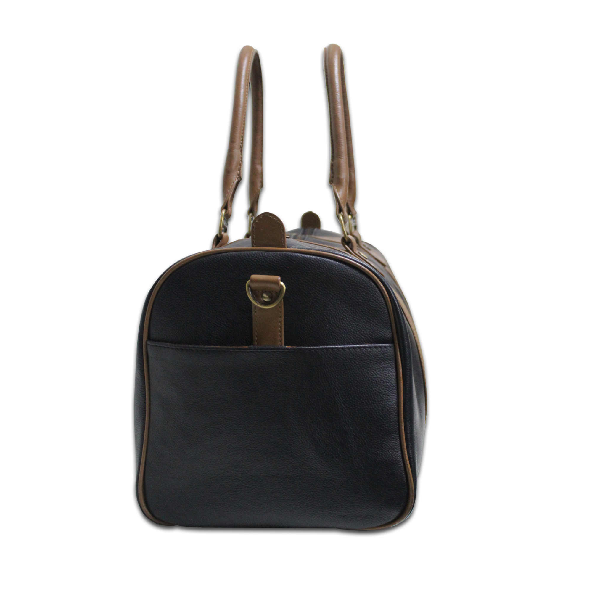Genuine Leather Duffle Bag - 46x25x23.5 Cm | Spacious Unisex Travel Bag With Magnetic Lock Pockets And Mobile Case