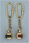 Red & Green Brass Navigation Light Key Chains