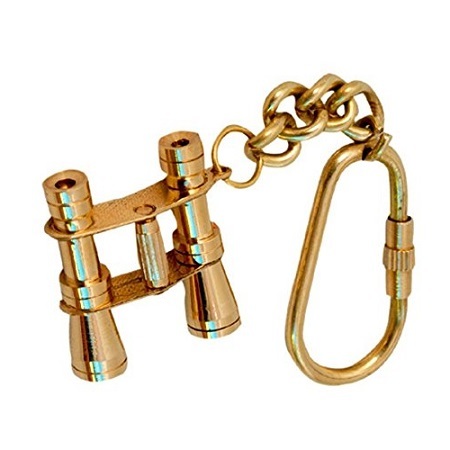Red & Green Brass Navigation Light Key Chains