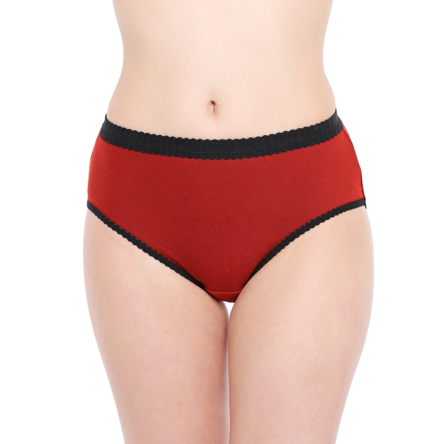 Ladies Hipster Panties - Cotton Fabric, Sizes S-xl | Available In Brown, Blue, And Red, Plain Pattern