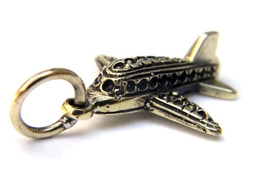 Bronze Plane Charm Airplane Keychain