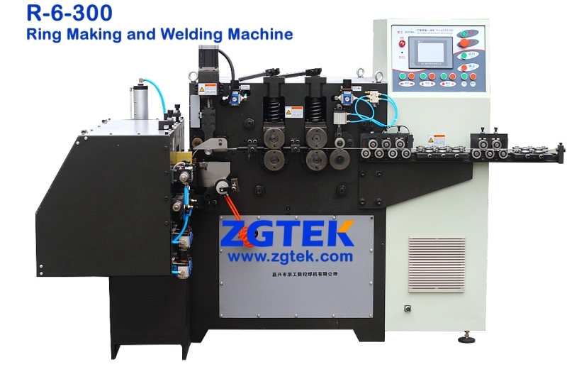 Automatic Ring Making And Welding Integrated Machine R-6-300 - Steel, 2x1.5x1.5 Meters Dimensions, 380v Power Supply | Features: 40kva Transformer Capacity, Instant 18kva Welding Power, Adjustable Wire Thickness 2.8-6mm