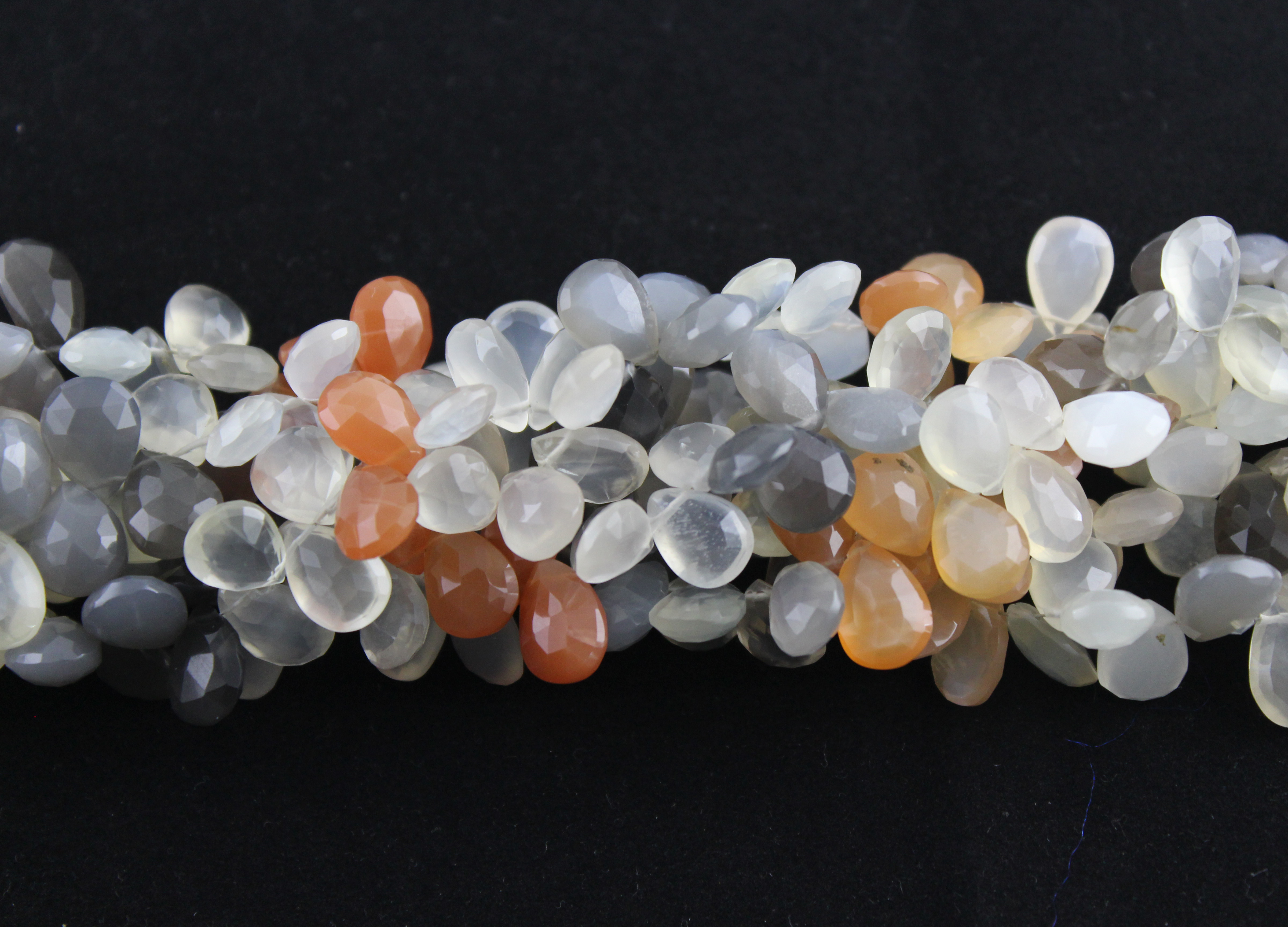 Multi Moonstone Pears Beads