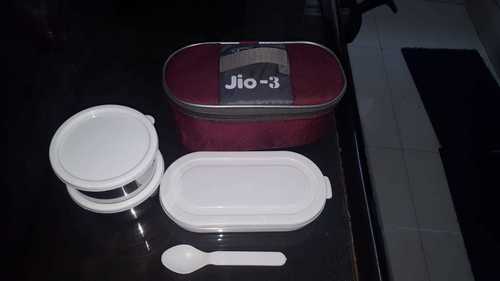White And Silver Plastic Lunch Box