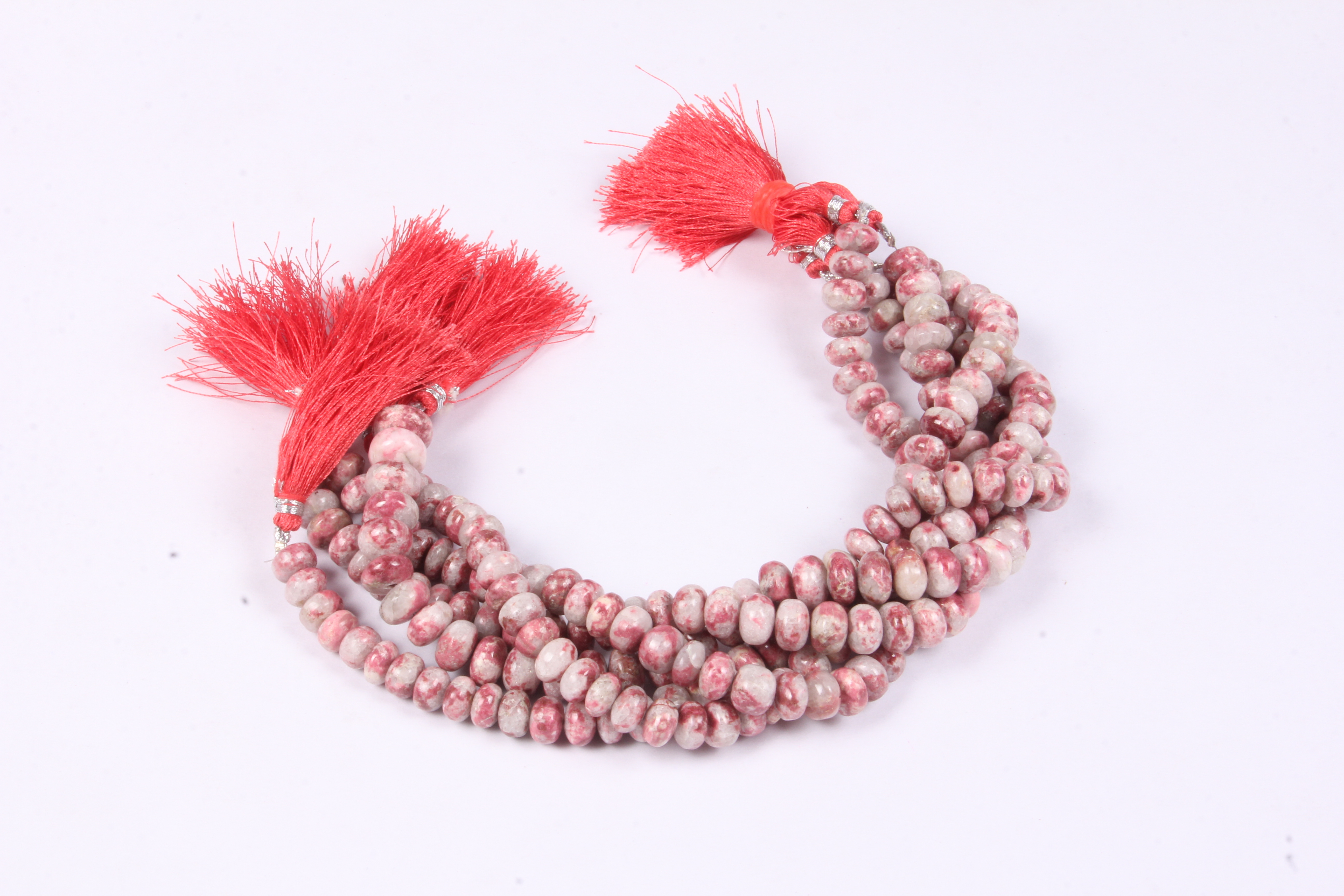 Thulite Roundel Beads