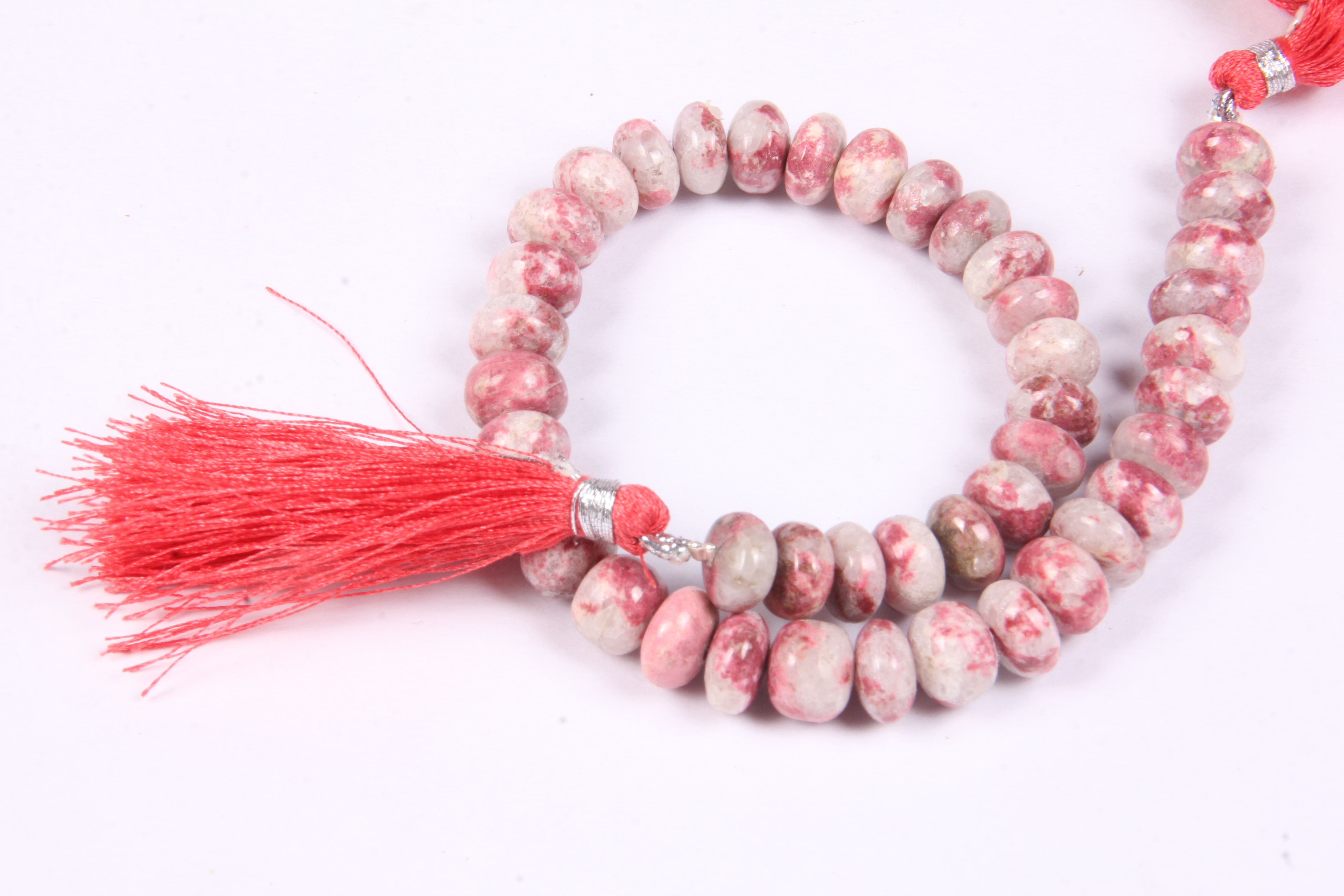Thulite Roundel Beads