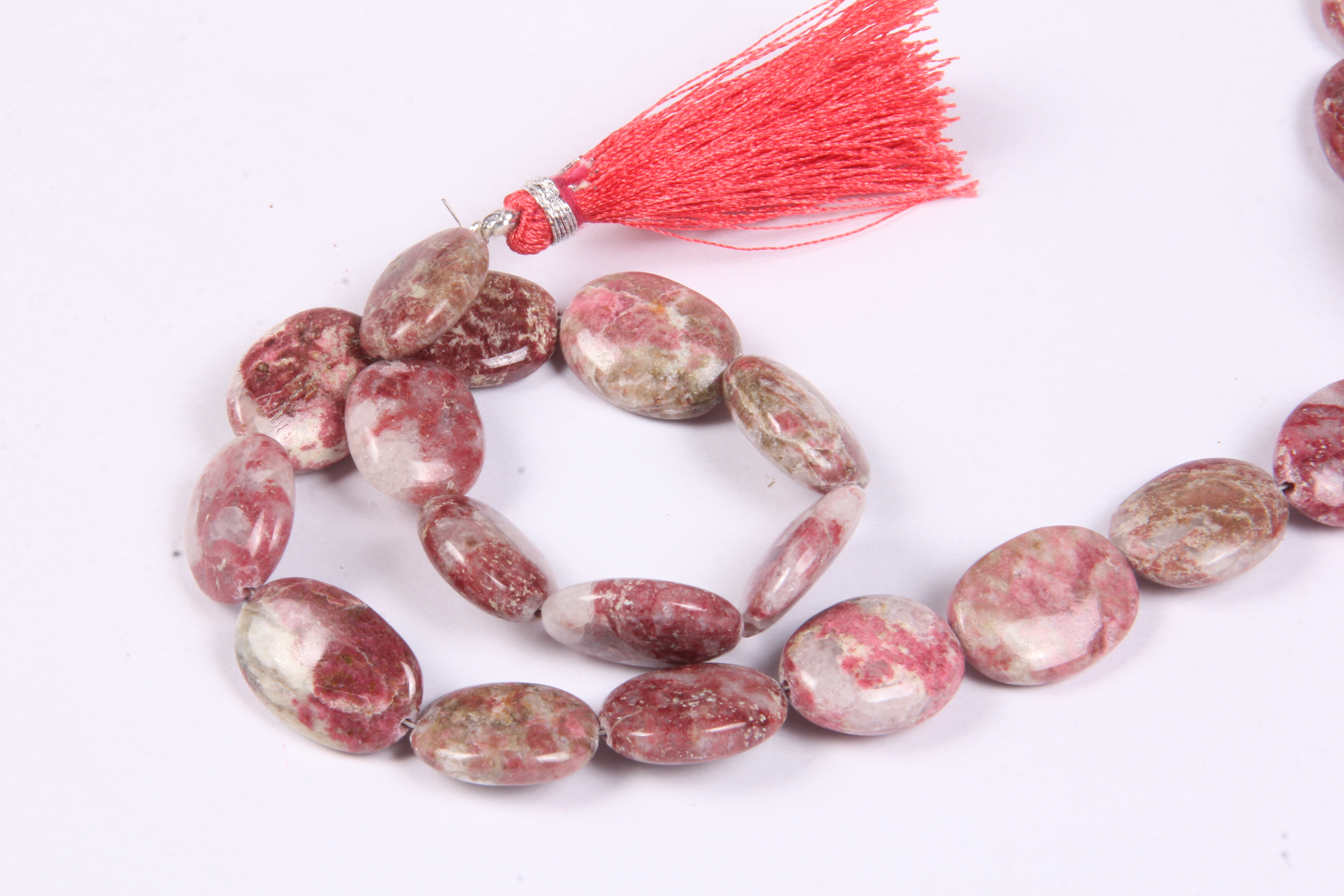 Thulite Oval Beads