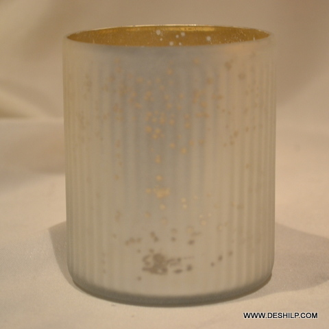 Antique Imitation Beautiful Glass Candle Holder With Silver Work
