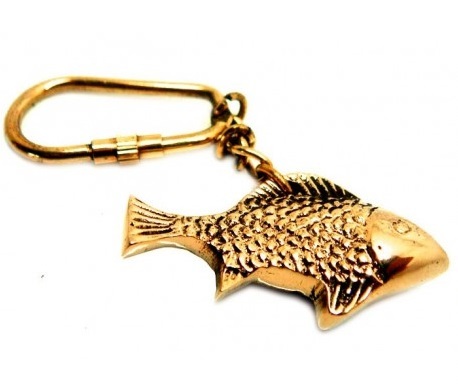 Silver Largemouth Brass Fish Keyring Keychain