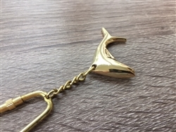 Gold Brass Dolphin Fish Keychain