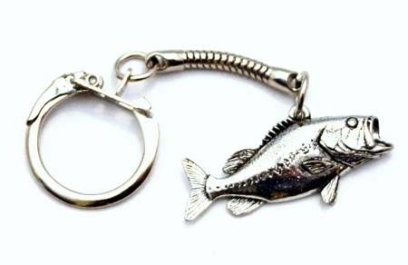 Gold Brass Dolphin Fish Keychain