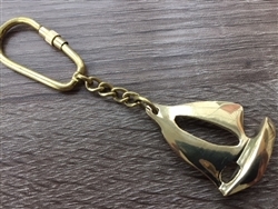 Metal Brass Sail Boat Keychain