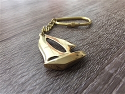 Metal Brass Sail Boat Keychain