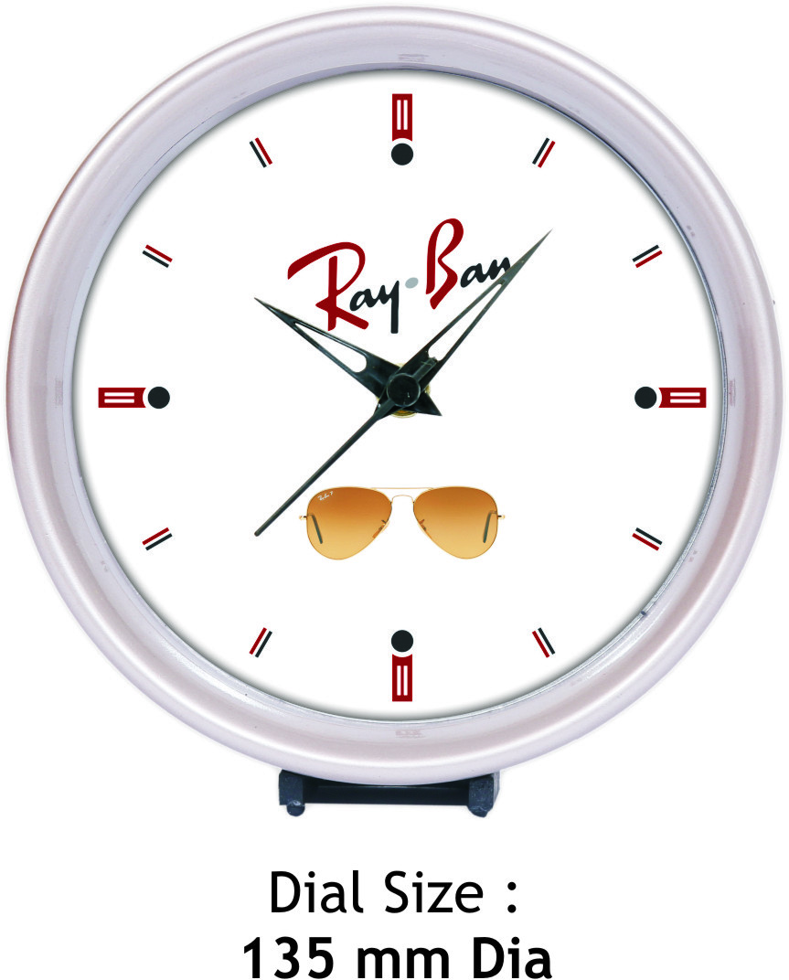 Stylish Wall Clock - Plastic, 125 Mm Dia, White And Black | Round, Polished Surface, Quartz Movement, Limited Edition For Office Use