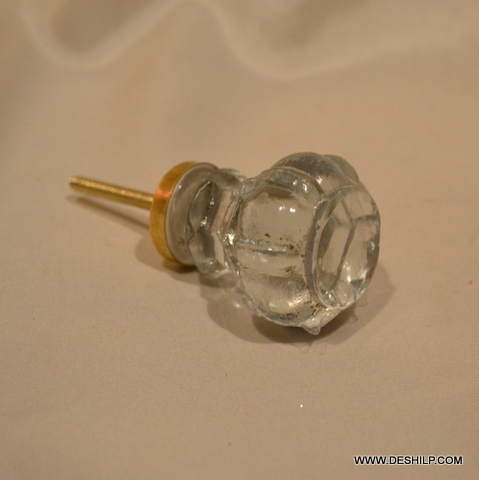 Clear Stylish Shape Glass Door Opener & Knobs